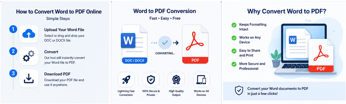 Word to PDF conversion steps